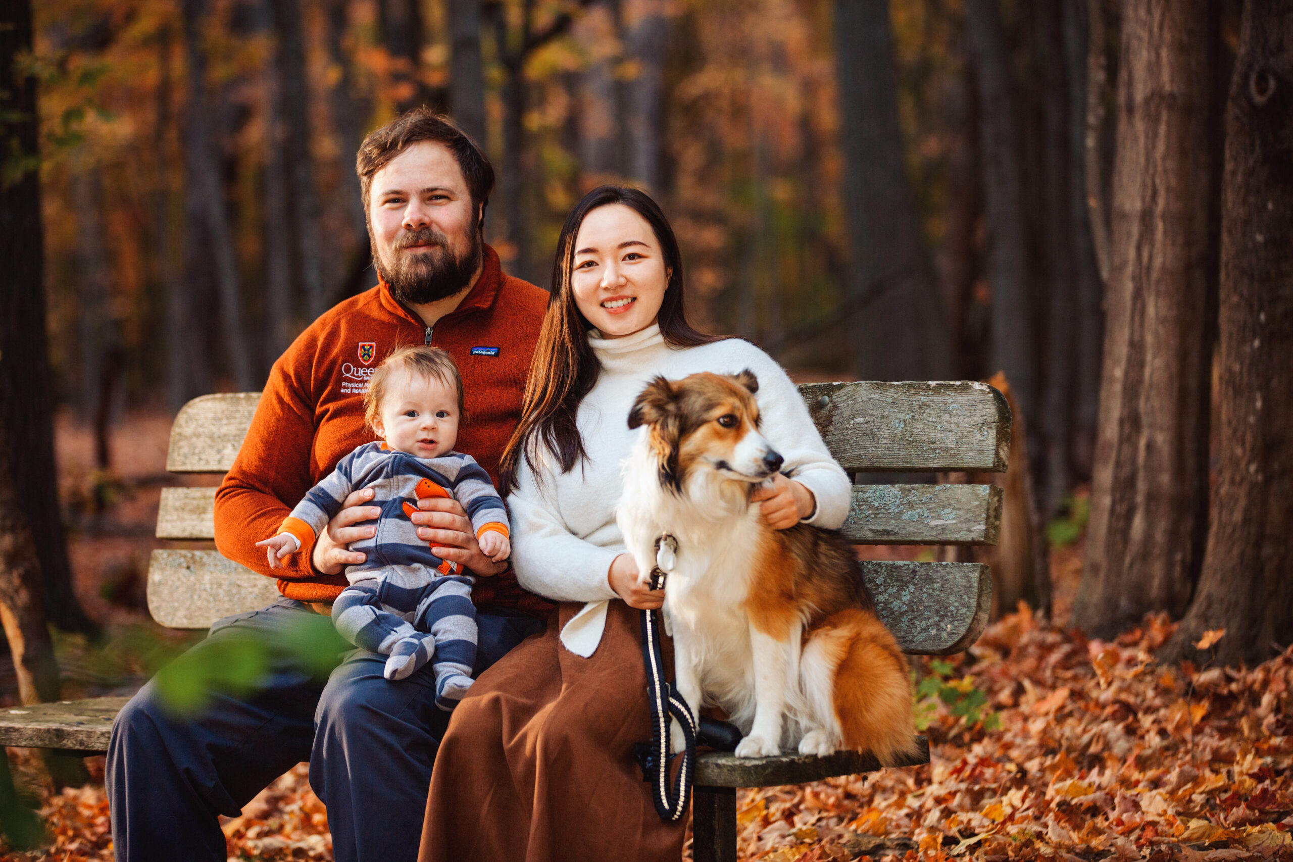 Family portrait with dog Kingston